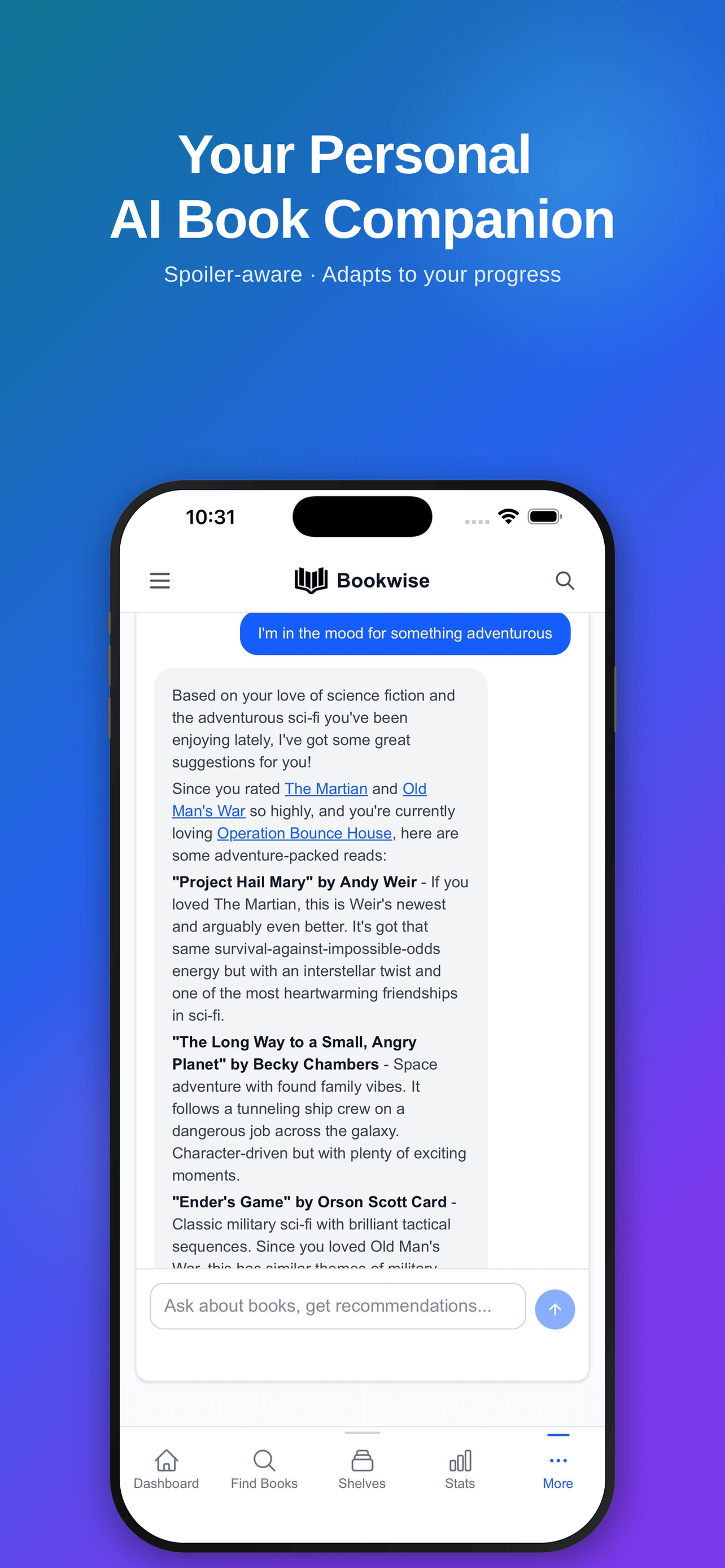 Bookwise AI companion, official press screenshot