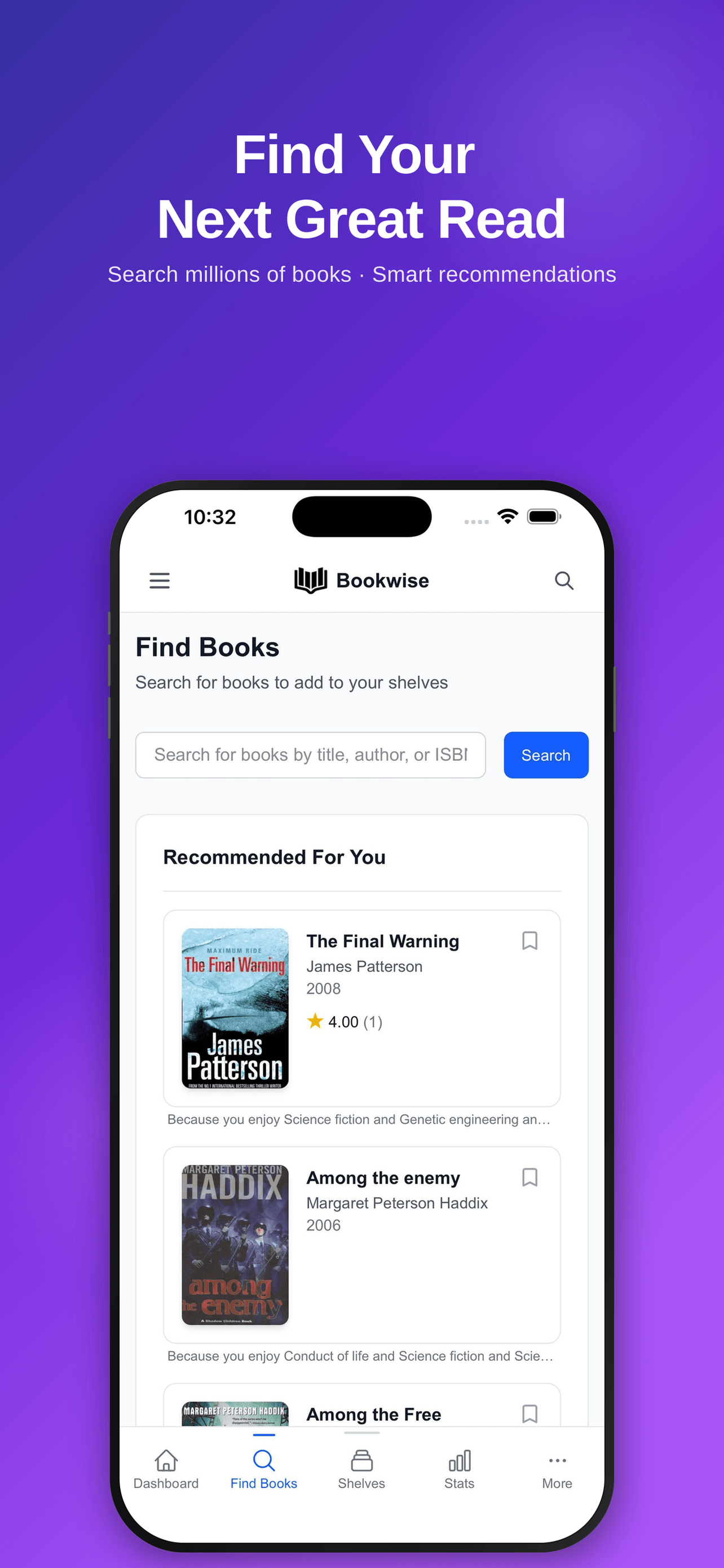 Bookwise Find books, official press screenshot