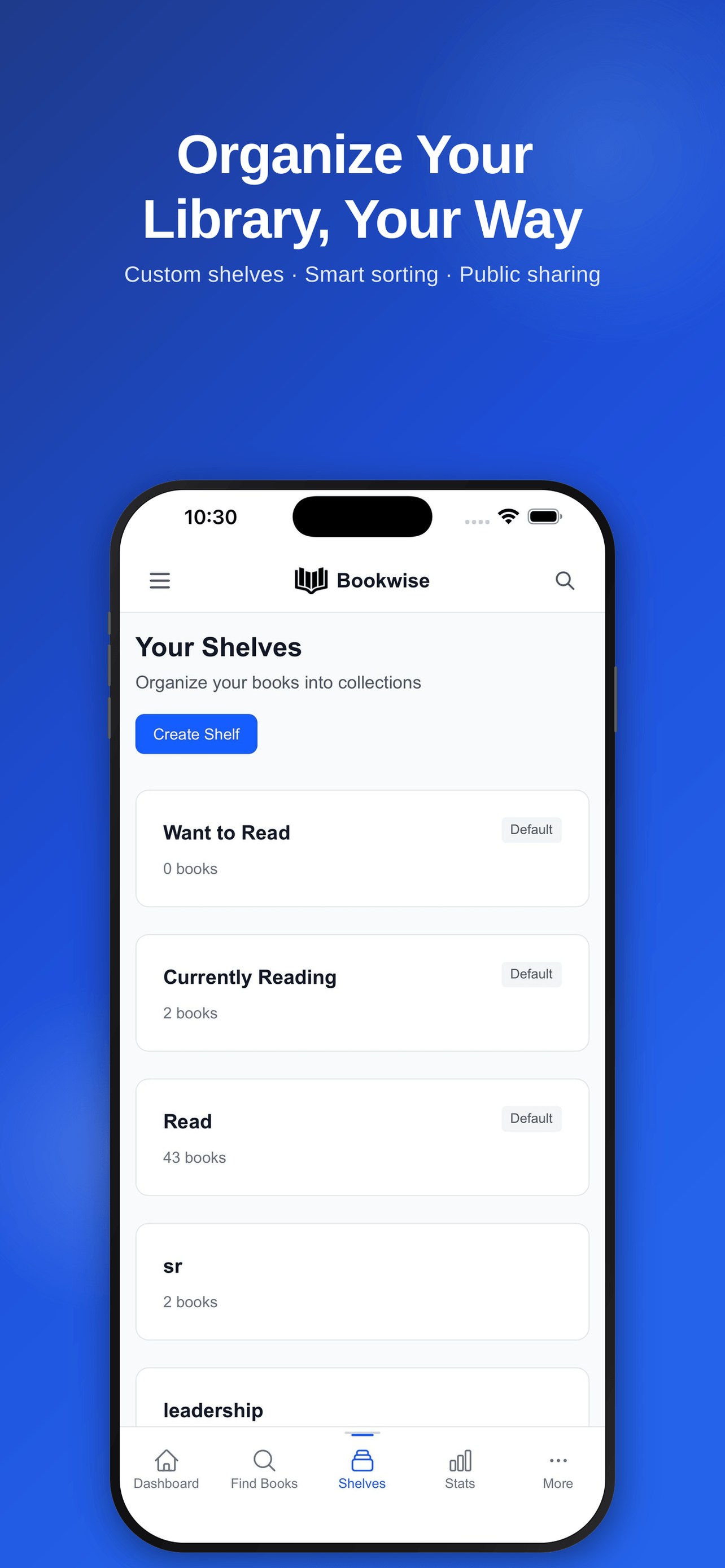 Bookwise Shelves, official press screenshot